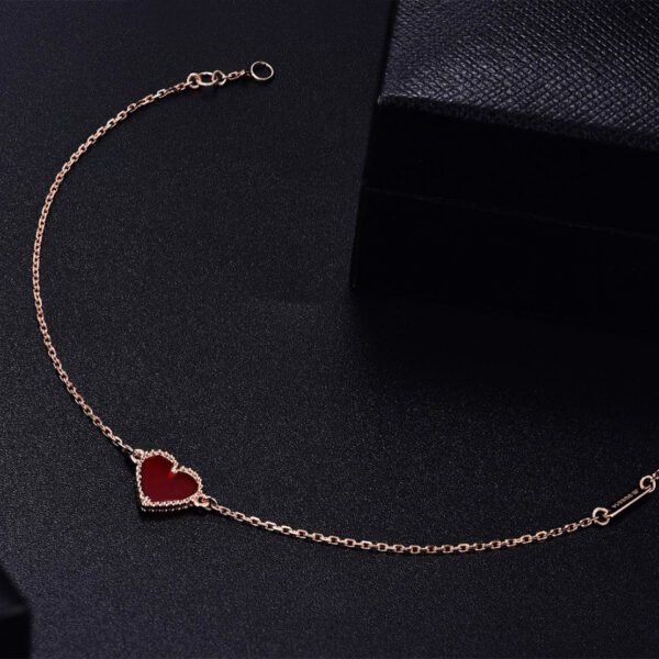 HEART CARNELIAN ROSE GOLD BRACELET