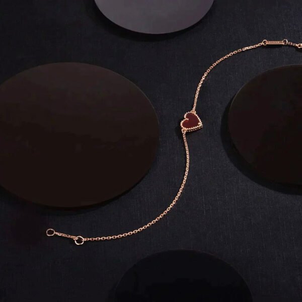 HEART CARNELIAN ROSE GOLD BRACELET