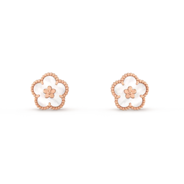 LUCKY PLUM BLOSSOM WHITE MOP  EARRINGS