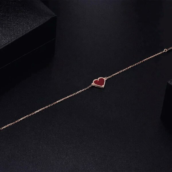 HEART CARNELIAN ROSE GOLD BRACELET