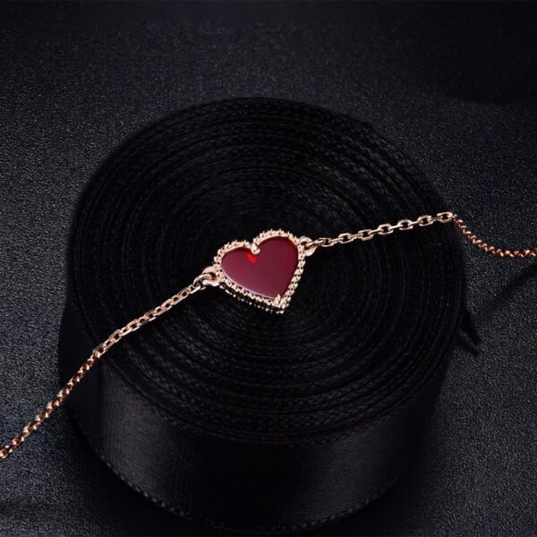 HEART CARNELIAN ROSE GOLD BRACELET
