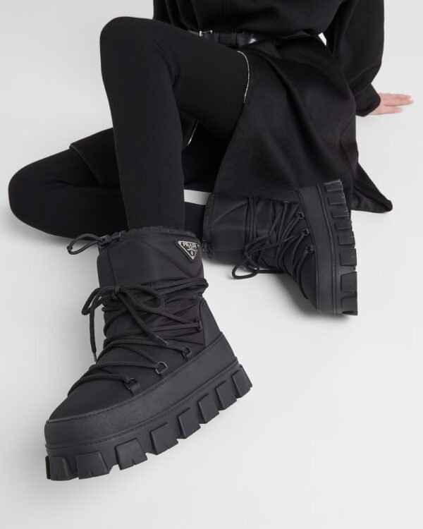Nylon gabardine après-ski boots