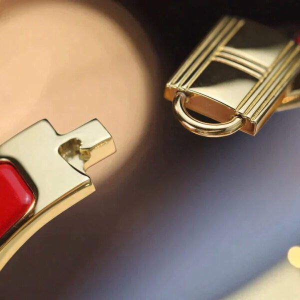 H LOCK RED GOLD BRACELET 12MM