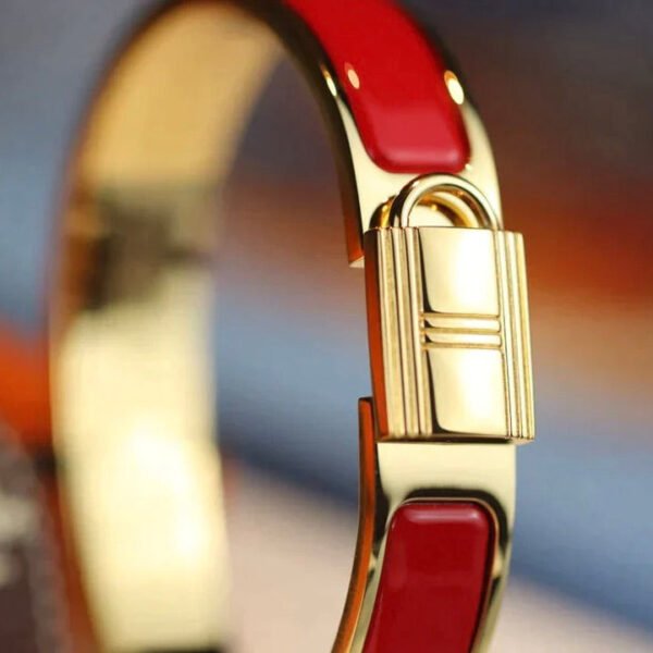 H LOCK RED GOLD BRACELET 12MM