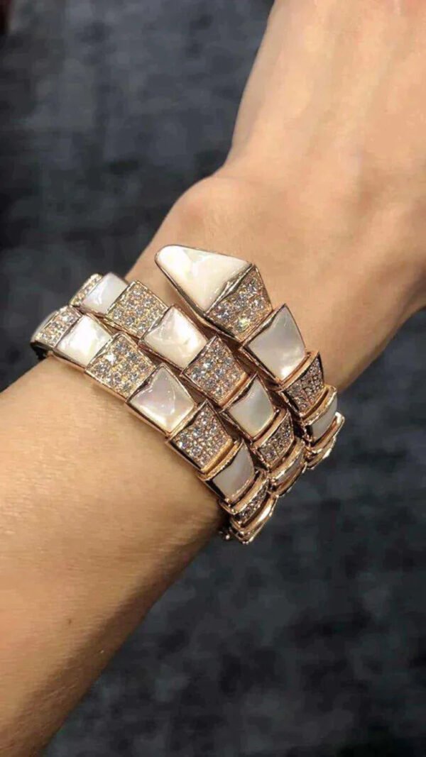 SERPENTI BRACELET ROSE GOLD MOP DIAMOND DOUBLE ROW