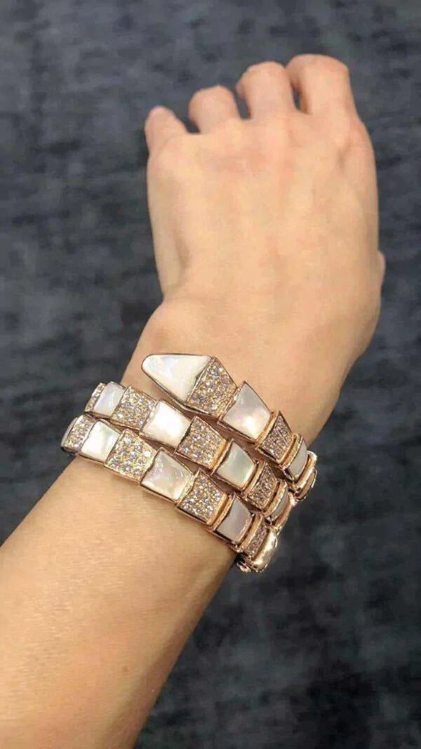 SERPENTI BRACELET ROSE GOLD MOP DIAMOND DOUBLE ROW