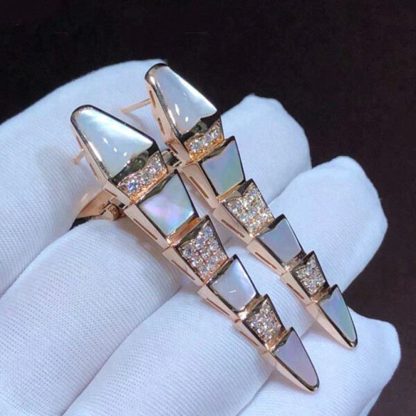 SERPENTI MOP ROSE GOLD DIAMOND EARRINGS