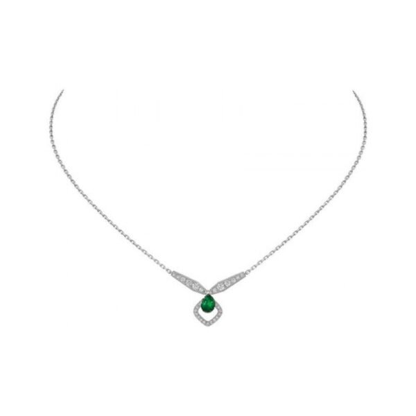 JOSEPHINE MALACHITE SILVER DIAMOND NECKLACE