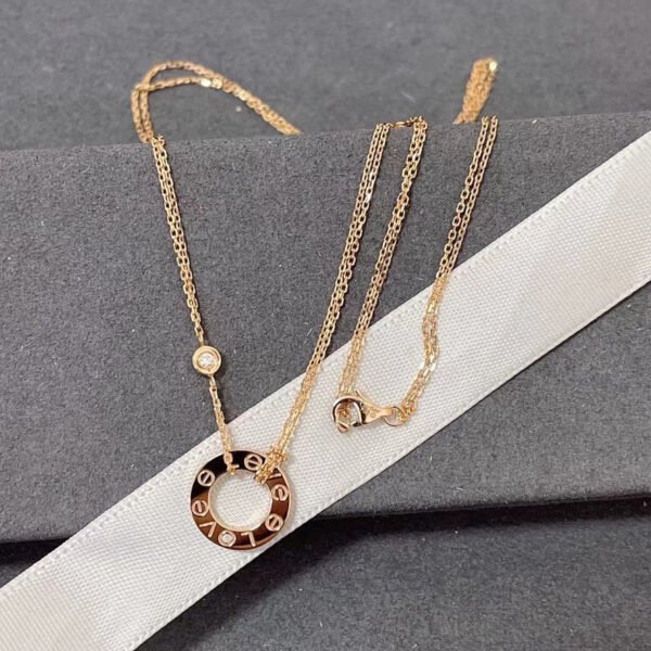 LOVE NECKLACE 16MM 2 DIAMONDS