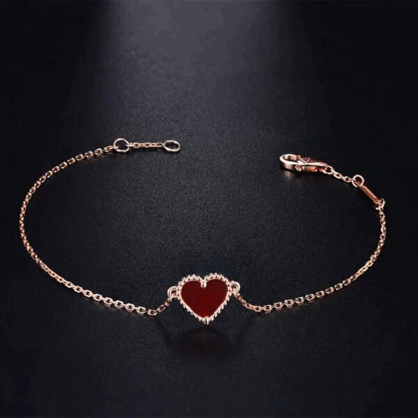 HEART CARNELIAN ROSE GOLD BRACELET