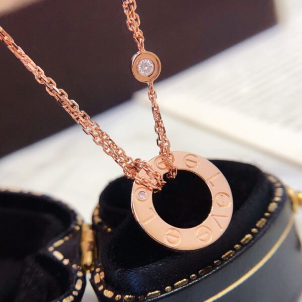 LOVE NECKLACE 16MM 2 DIAMONDS