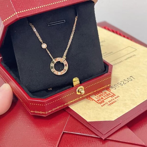 LOVE NECKLACE 16MM 2 DIAMONDS