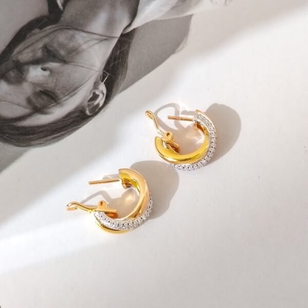 TRINITY ROSE GOLD DIAMOND GOLD EARRINGS