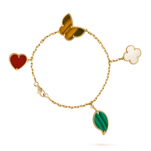 HEART BUTTERFLY CLOVER 4 MOTIFS BRACELET