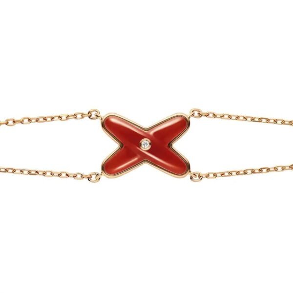JEUX BRACELET CARNELIAN ROSE GOLD 1 DIAMOND