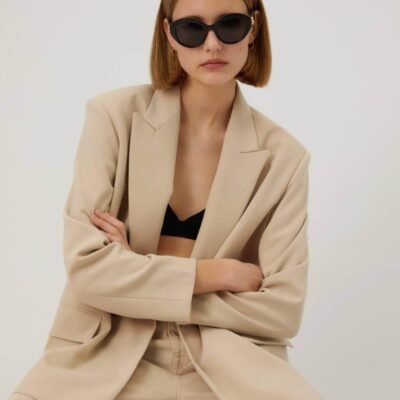 Balenciaga femenine black sunglasses with BB folding - Lux Studios