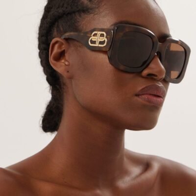 Balenciaga havana bold sunglasses with BB logo - Lux Studios