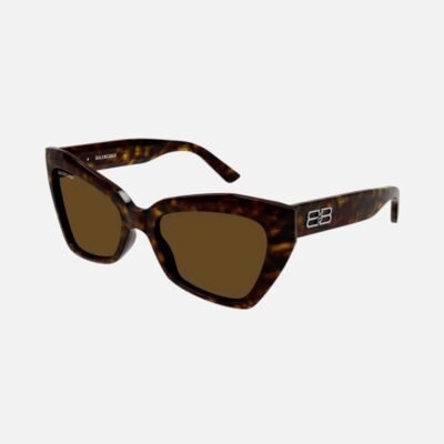 Balenciaga havana oversize cat-eye sunglasses with BB logo - Lux Studios