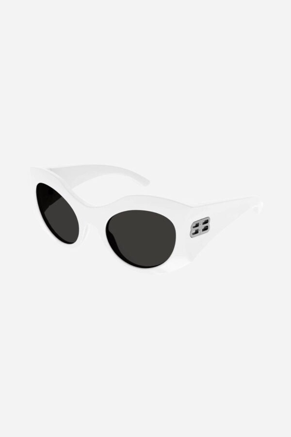 Balenciaga hourglass round sunglasses in white - Lux Studios