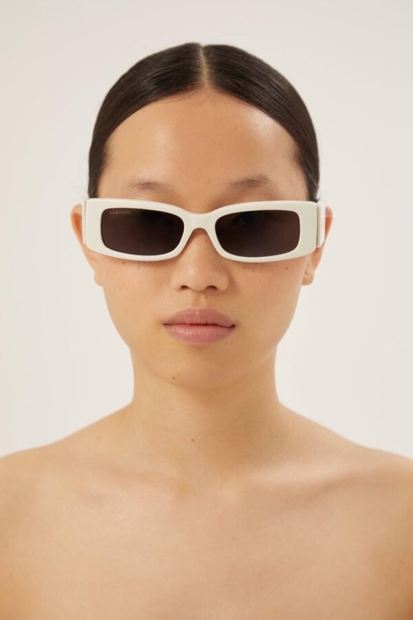 Balenciaga MAX rectangular flat sunglasses in white - Lux Studios