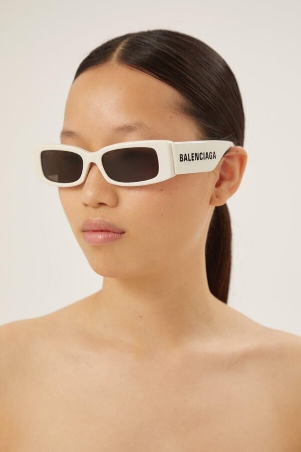 Balenciaga MAX rectangular flat sunglasses in white - Lux Studios