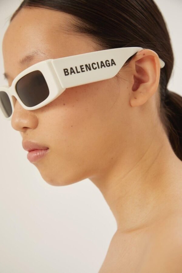 Balenciaga MAX rectangular flat sunglasses in white - Lux Studios