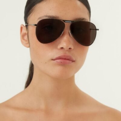 Balenciaga metal pilot sunglasses with logo - Lux Studios