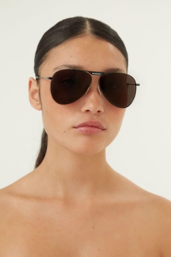 Balenciaga metal pilot sunglasses with logo - Lux Studios