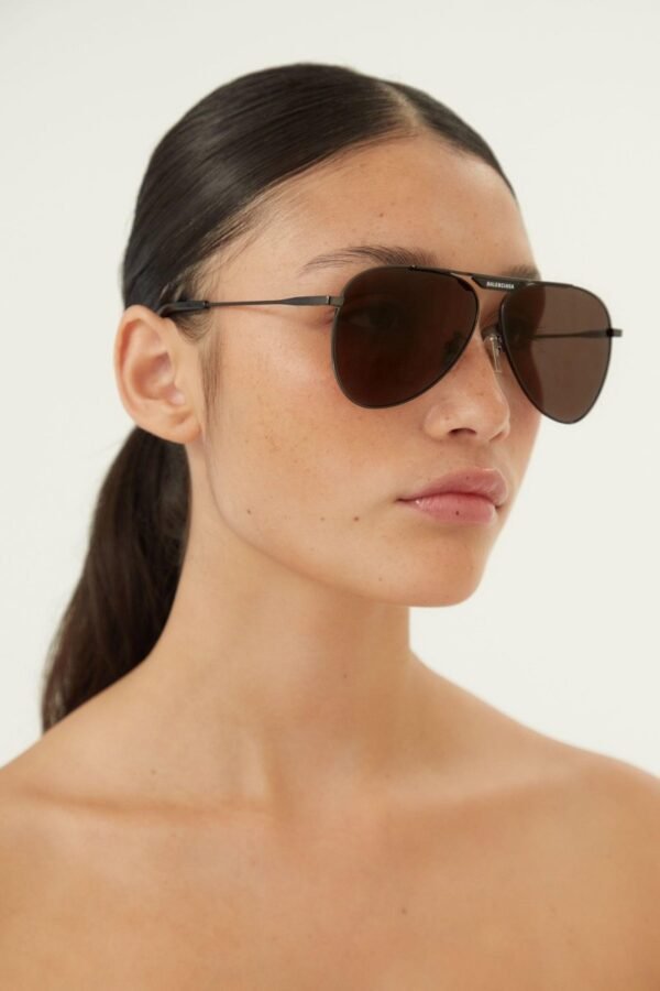 Balenciaga metal pilot sunglasses with logo - Lux Studios