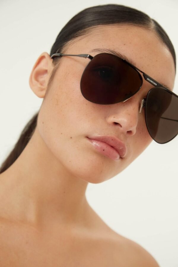 Balenciaga metal pilot sunglasses with logo - Lux Studios