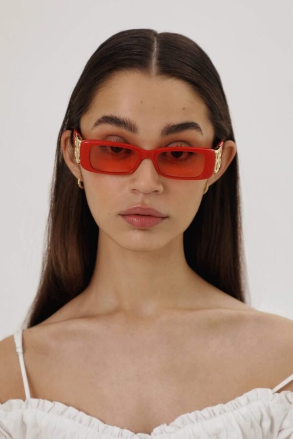 Balenciaga micro red sunglasses featuring BB logo - Lux Studios