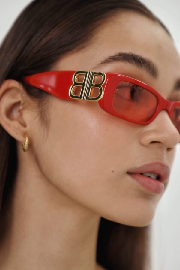 Balenciaga micro red sunglasses featuring BB logo - Lux Studios