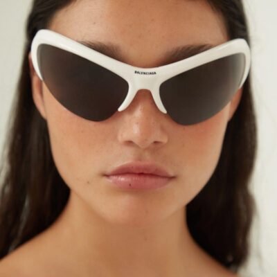 Balenciaga wire CAT white sunglasses - Lux Studios