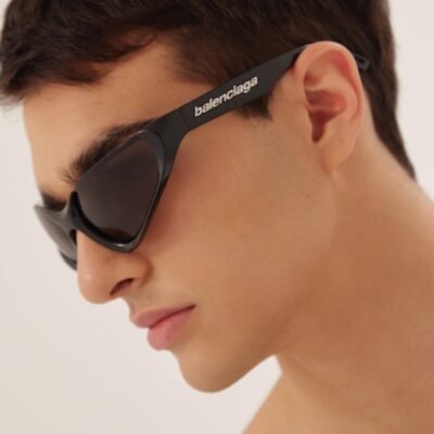 Balenciaga Xpander BB0202s-001 wrap around black sunglasses - Lux Studios