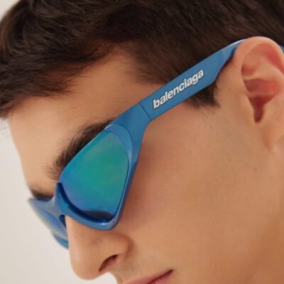 Balenciaga Xpander blue BB0202s-003 wrap around sunglasses - Lux Studios