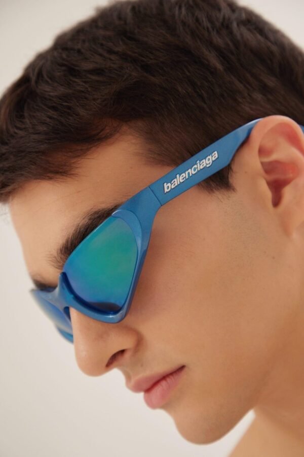 Balenciaga Xpander blue BB0202s-003 wrap around sunglasses - Lux Studios