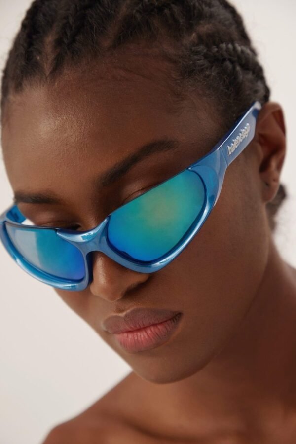 Balenciaga Xpander blue BB0202s-003 wrap around sunglasses - Lux Studios