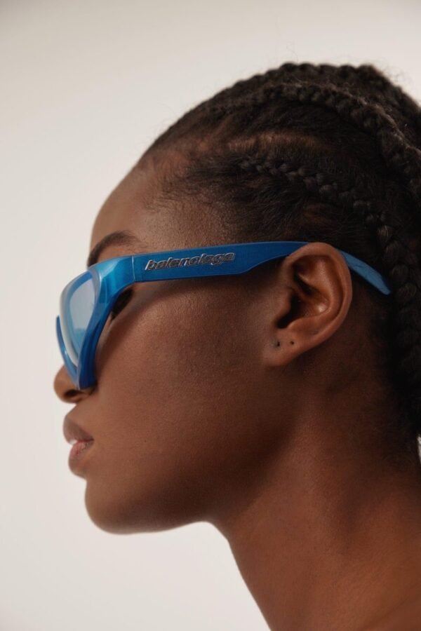 Balenciaga Xpander blue BB0202s-003 wrap around sunglasses - Lux Studios