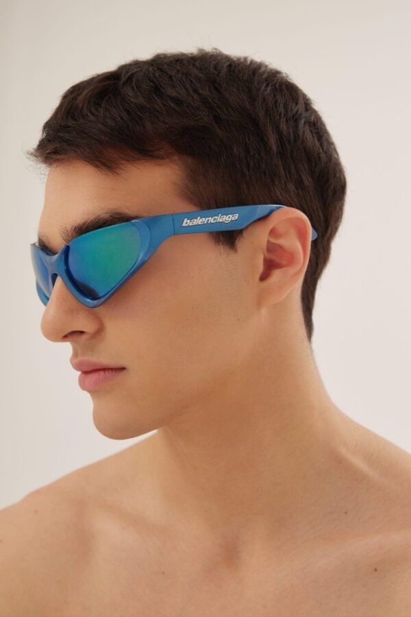Balenciaga Xpander blue BB0202s-003 wrap around sunglasses - Lux Studios