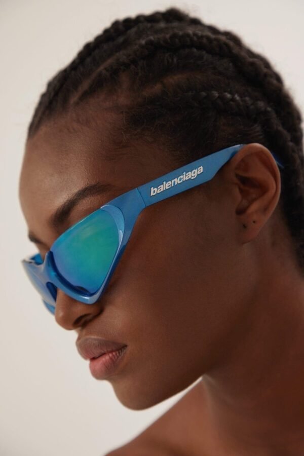 Balenciaga Xpander blue BB0202s-003 wrap around sunglasses - Lux Studios