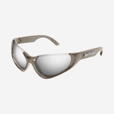 Balenciaga Xpander silver BB0202s-002 wrap around sunglasses - Lux Studios