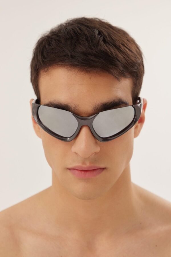 Balenciaga Xpander silver BB0202s-002 wrap around sunglasses - Lux Studios