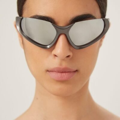 Balenciaga Xpander silver BB0202s-002 wrap around sunglasses - Lux Studios