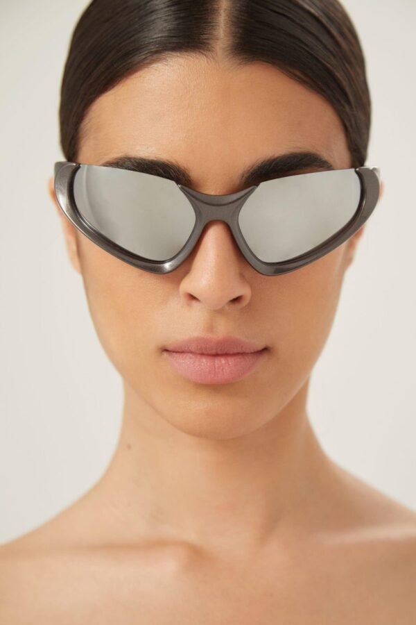 Balenciaga Xpander silver BB0202s-002 wrap around sunglasses - Lux Studios