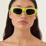 Balenciaga yellow cat-eye BB sunglasses - Lux Studios