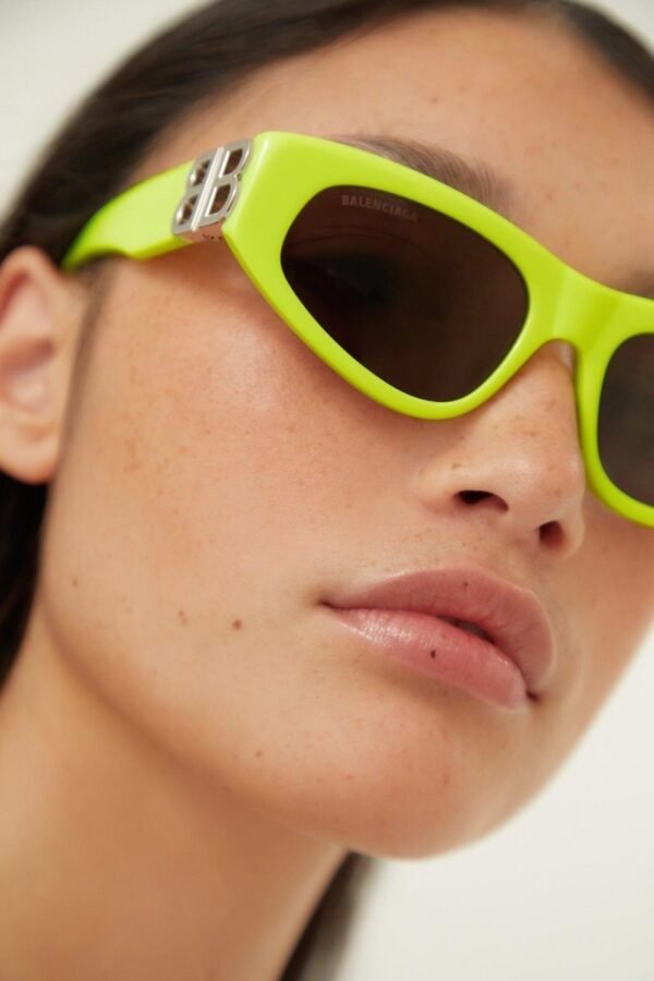 Balenciaga yellow cat-eye BB sunglasses - Lux Studios