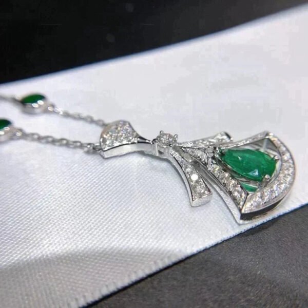DREAM NECKLACE MALACHITE DIAMOND SILVER