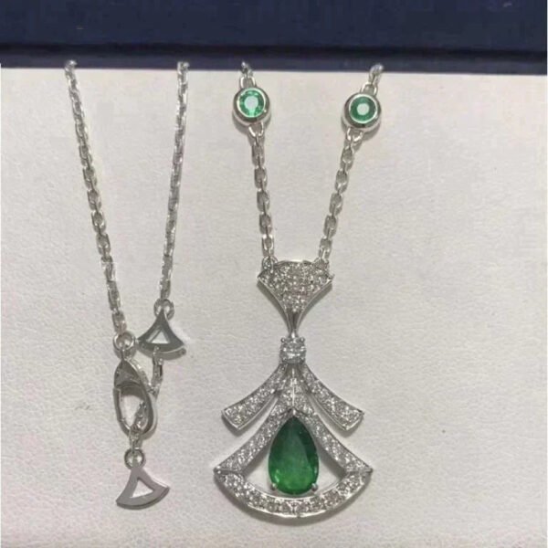 DREAM NECKLACE MALACHITE DIAMOND SILVER