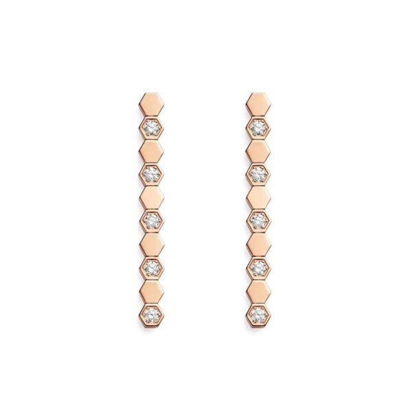 BEE LOVE ROSE GOLD DIAMOND LONG EARRINGS