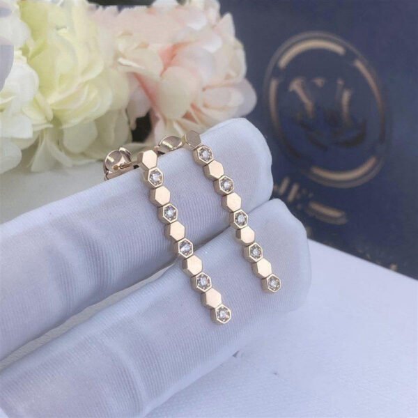 BEE LOVE ROSE GOLD DIAMOND LONG EARRINGS